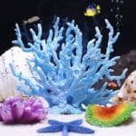 Faux corail pour aquarium eau douce et sale bleu