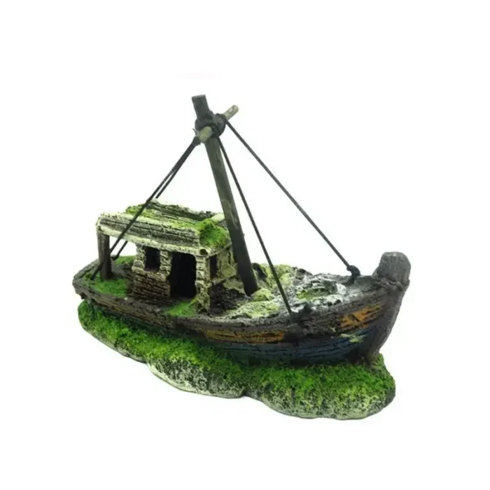 Mini bateau rétro pour aquarium 5