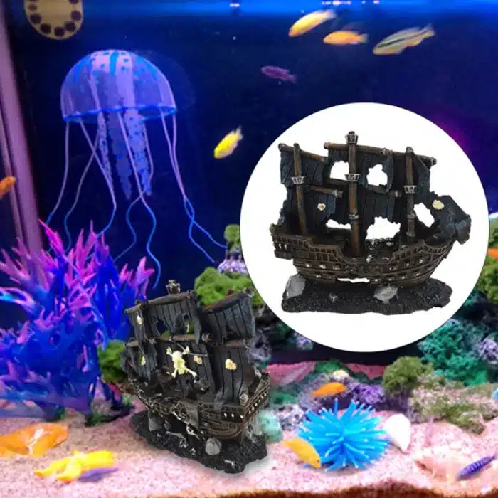 Epave bateau de pirate pour aquarium 5