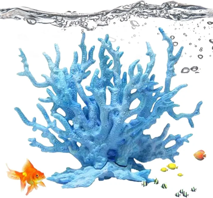 corail artificiel pour aquarium bleu