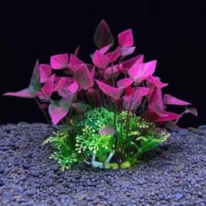 Feuillage dense rose plante artificielle pour aquarium