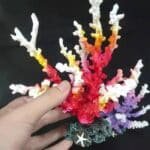 faux coraux en résine ramifiés multicolores