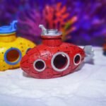 sous-marin pour aquarium rouge