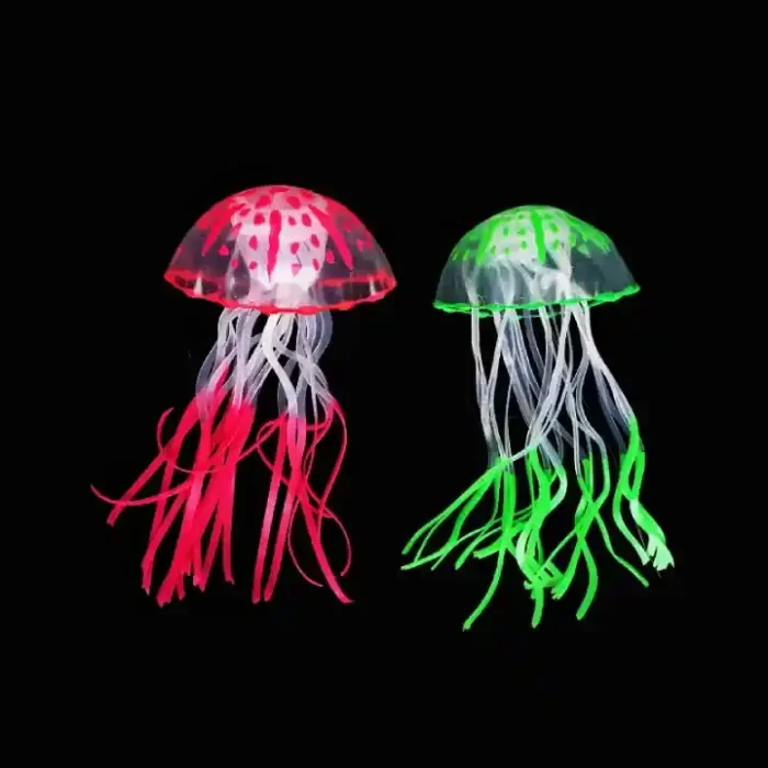 Meduse-Artificielle-pour-Aquarium-rose-avec-vert