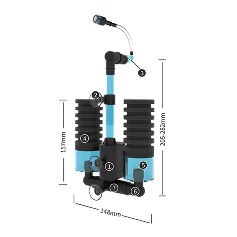 Filtre aquarium 60L avec pompe USB interne