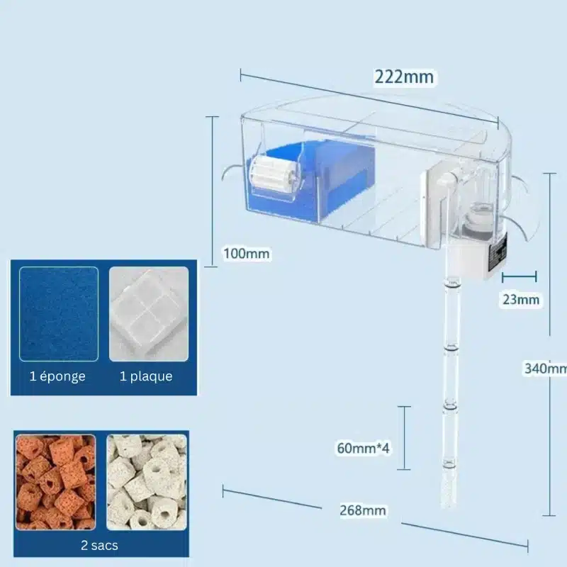Filtre Cascade Nano Aquarium Rond 1 à 35L