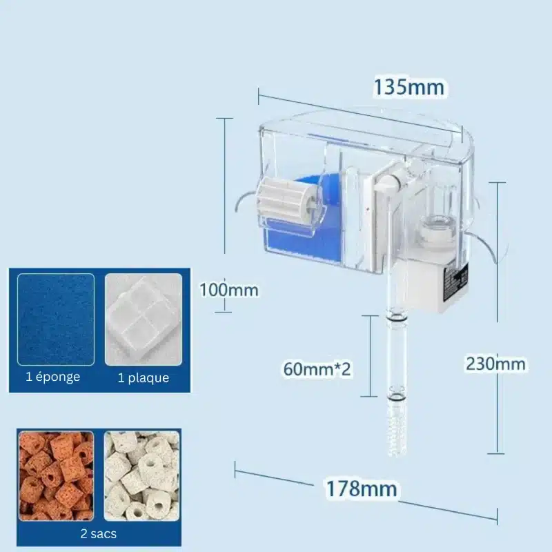 Filtre Cascade Nano Aquarium Rond 1 à 35L