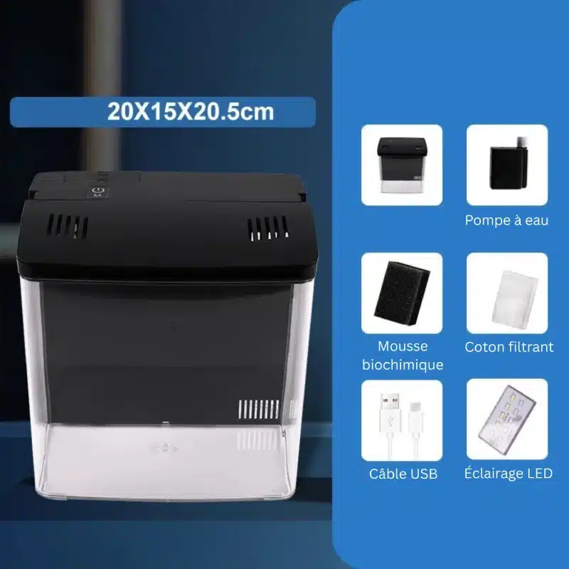 Aquarium 5L avec Pompe Petit Format