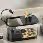 petit aquarium pour tortue aquatique 15l noir en plastique