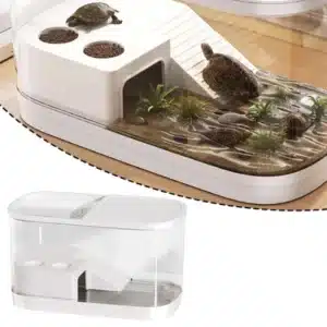 petit aquarium tortue aquatique 20l avec rampe