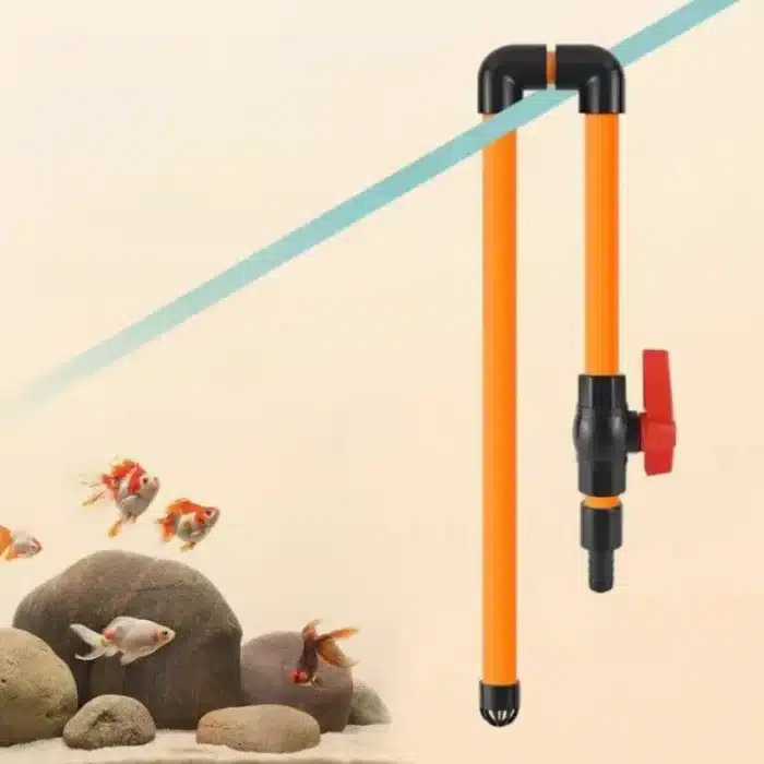 Tuyau-Vidange-Aquarium-orange-poissons-rouge
