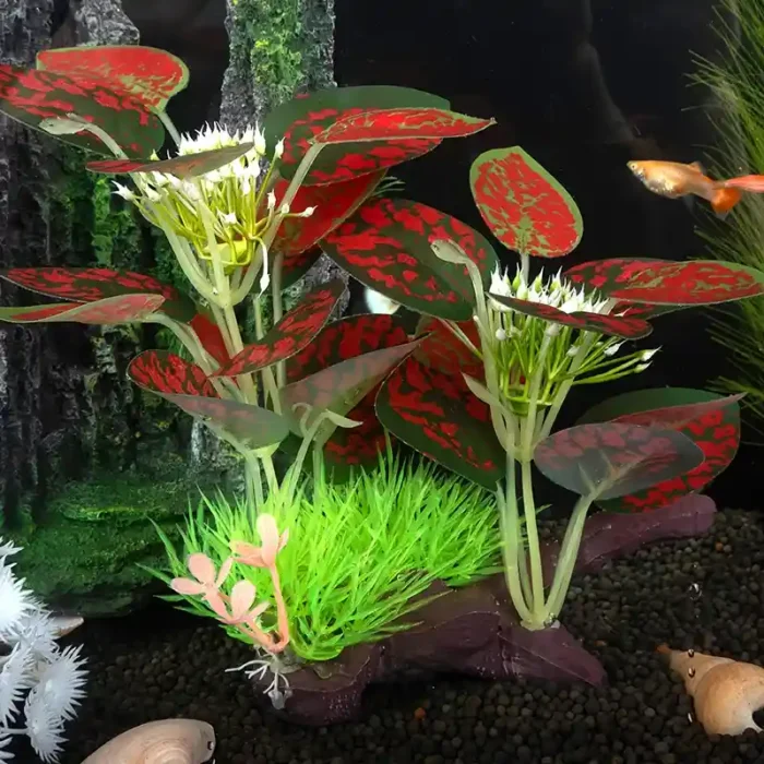plantes-artificiel-aquarium-rouge