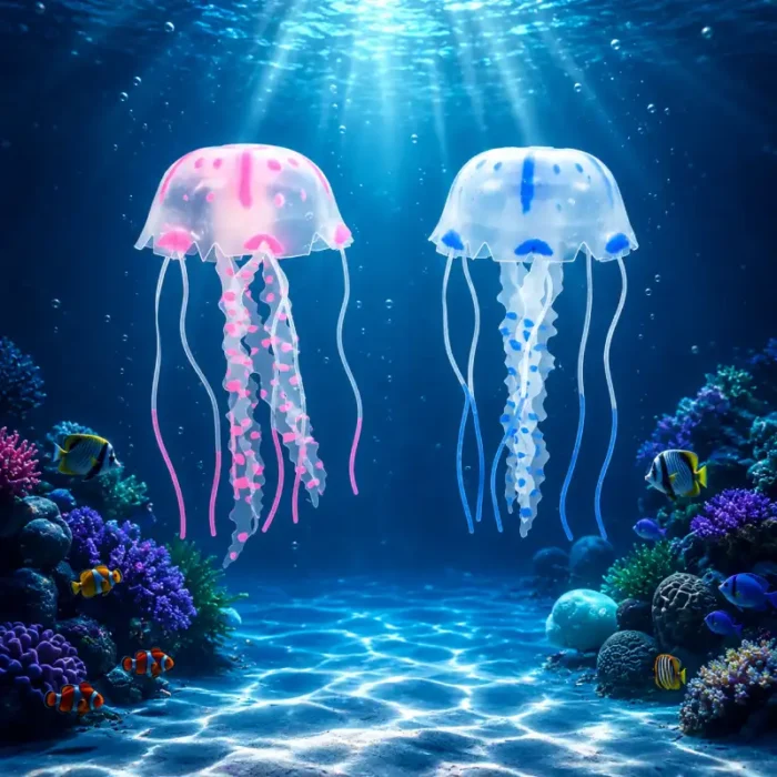Meduse-Artificielle-Aquarium-Fluorescent-en-silicone