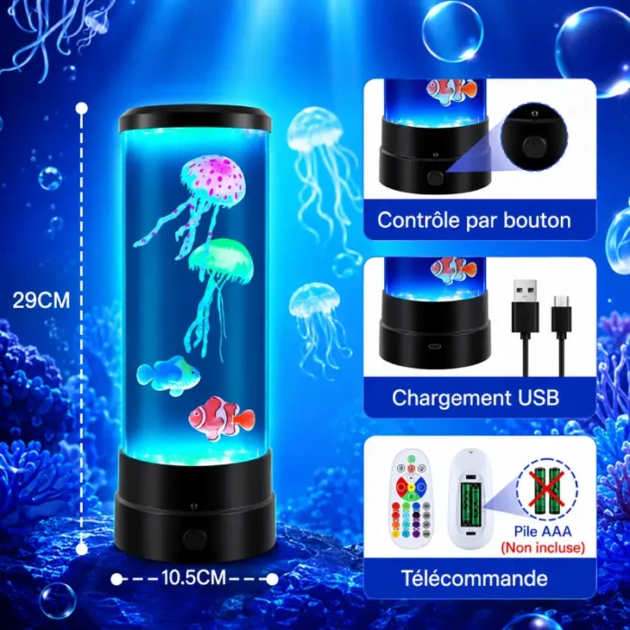 Veilleuse-Aquarium-Meduse-et-Poisson-led