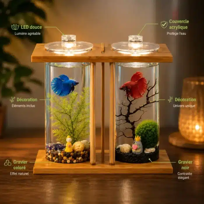 Mini-Aquarium -1L -Double-en-Verre-kit