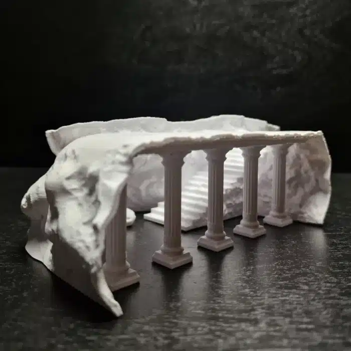 decor aquarium colonnes romaines.blanches