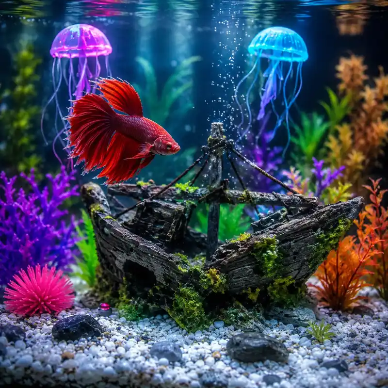 decoration-pour-petit-aquarium -10l-avec-combattant-bateau                                                         