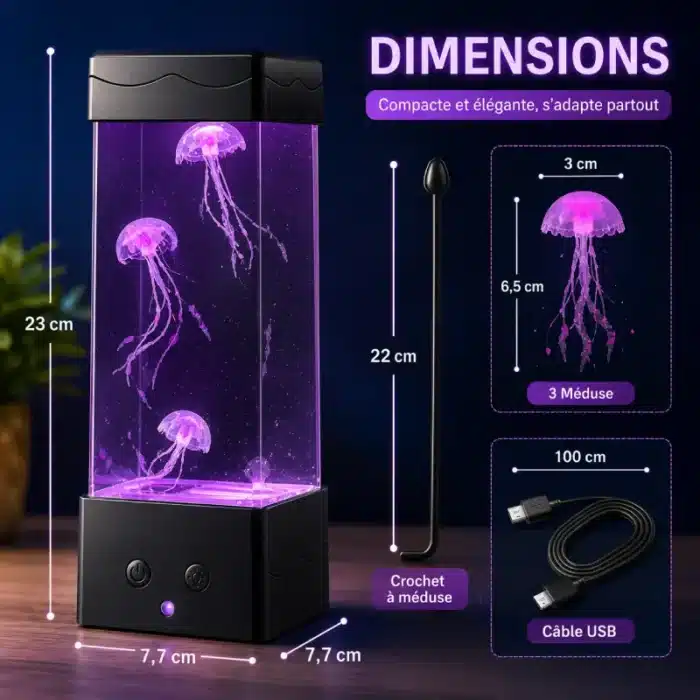 lampe-d-ambiance -meduse-LED-dimenssions