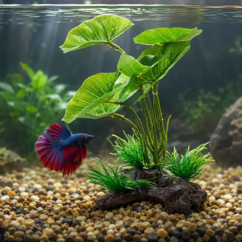 plante-artificielle-aquarium-combattant-anubias