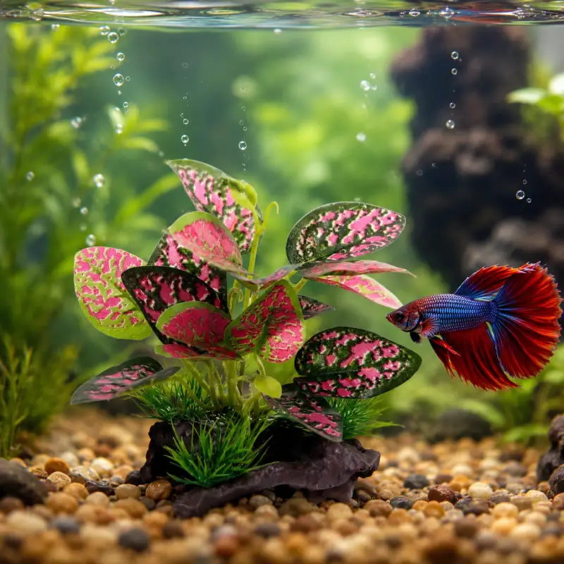 plante-artificielle-aquarium-combattant-rose